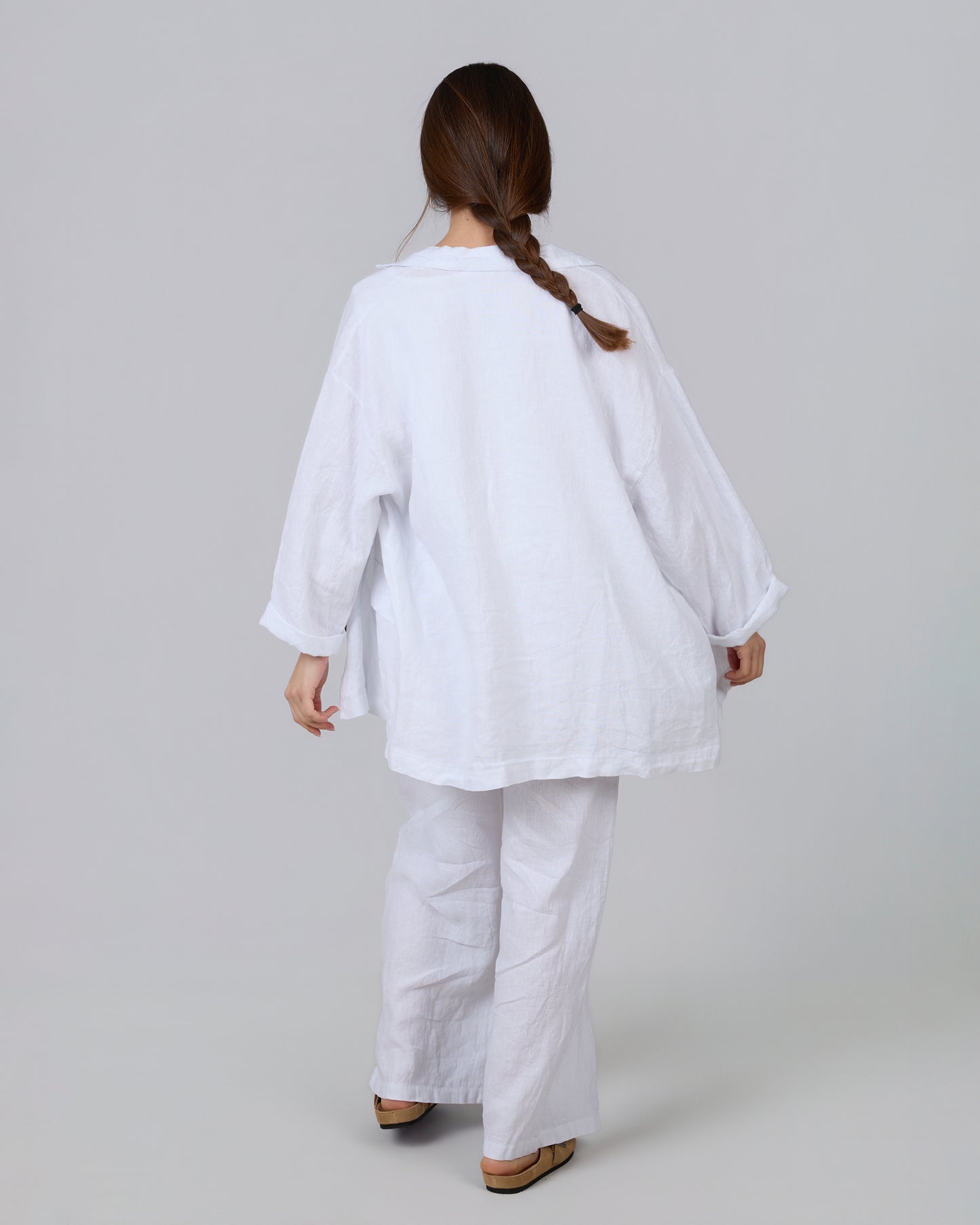 100% linen blazer, white MAR