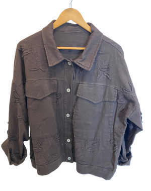 CHAQUETA BORDADA CHOCOLATE