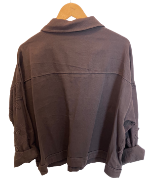 CHAQUETA BORDADA CHOCOLATE