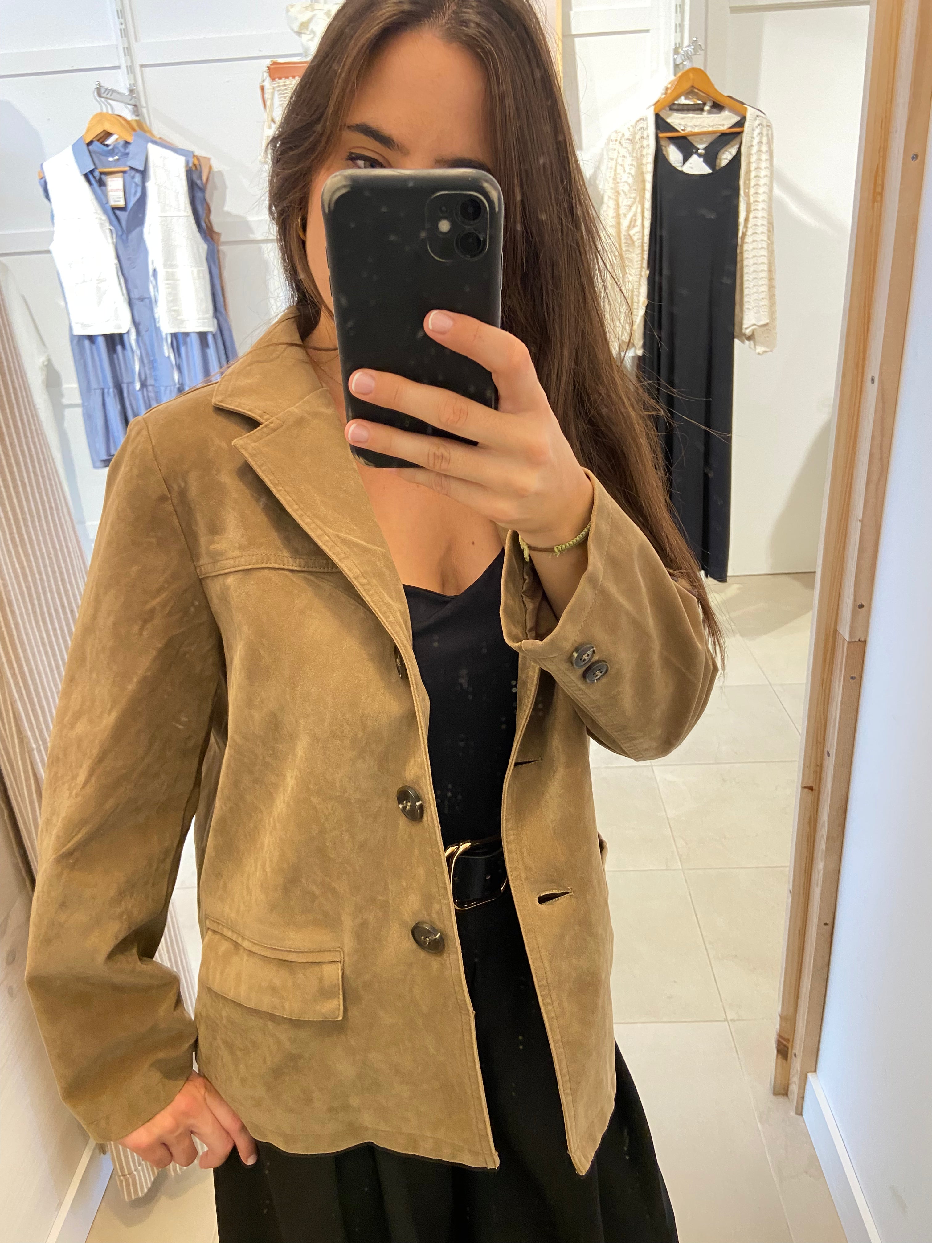CHAQUETA AMERICANA SERRAJE CAMEL