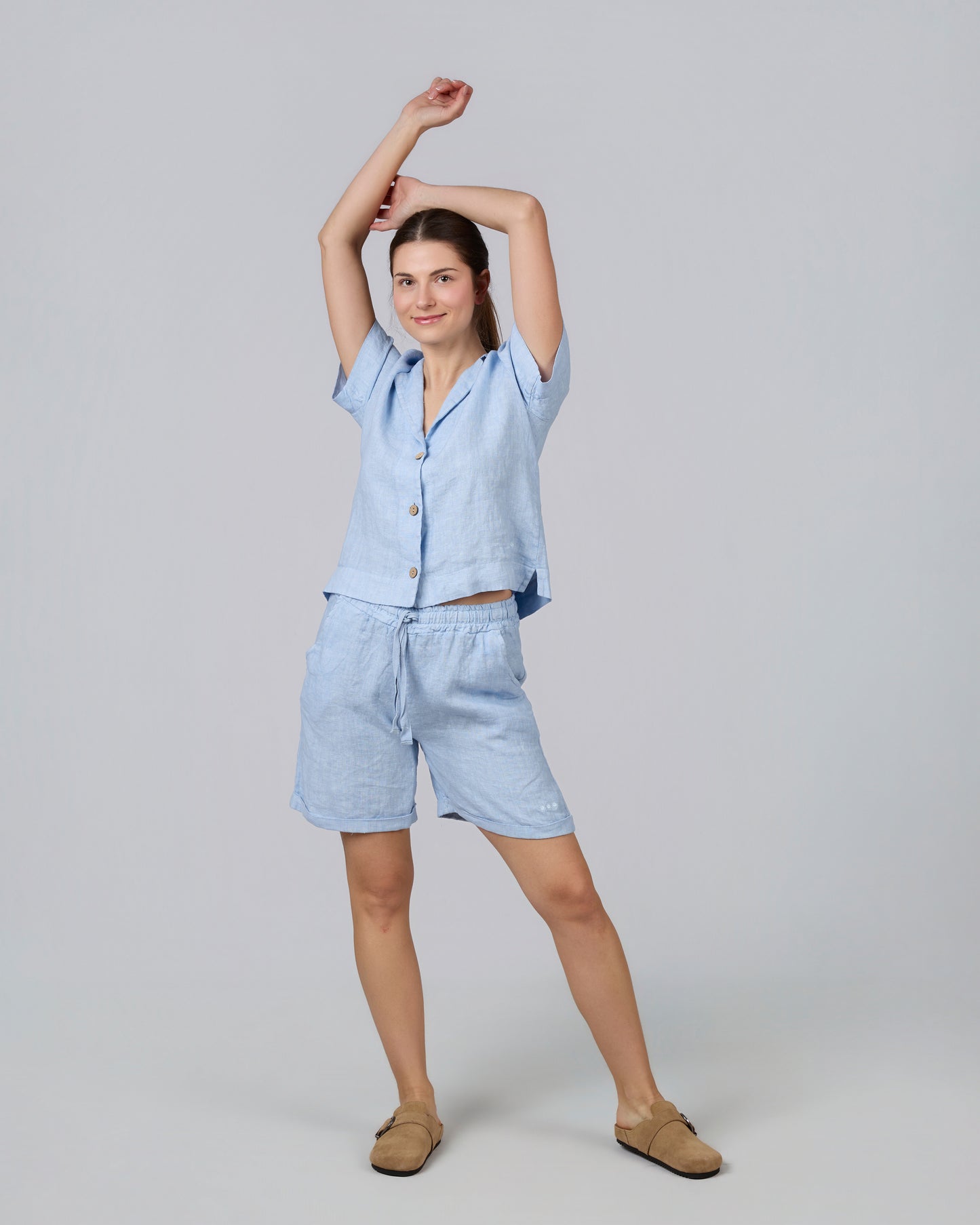 Conjunto camisa + pantalon corto 100% lino
