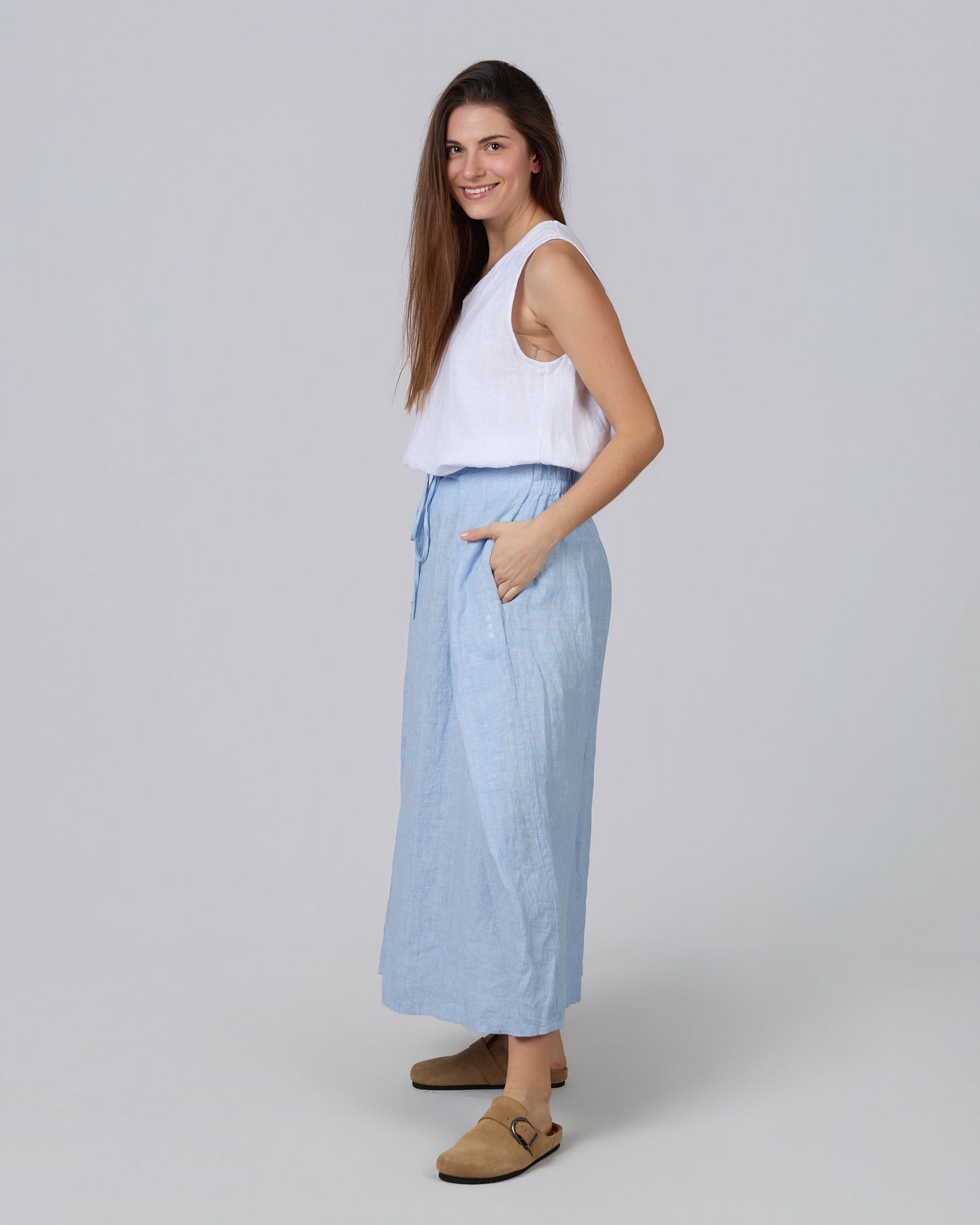 SKY 100% Linen Bow Skirt