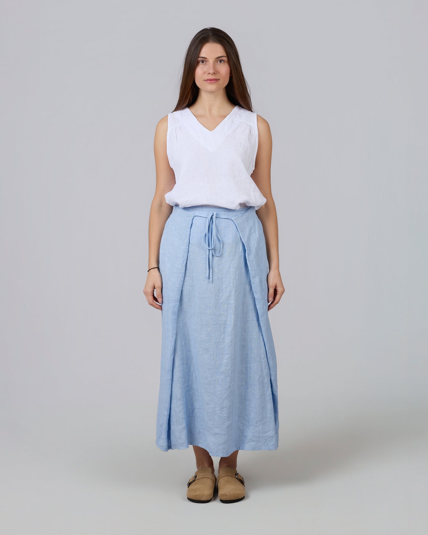 SKY 100% Linen Bow Skirt