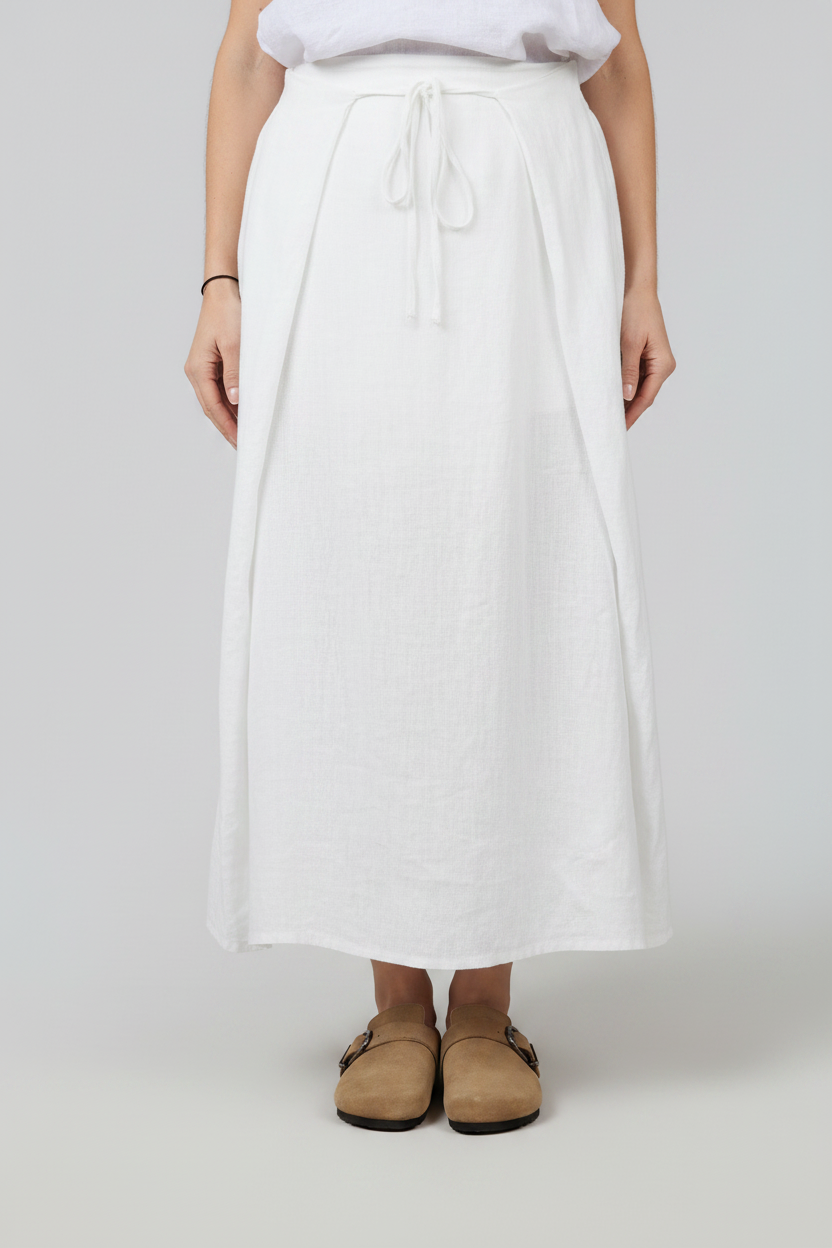 SKY 100% Linen Bow Skirt