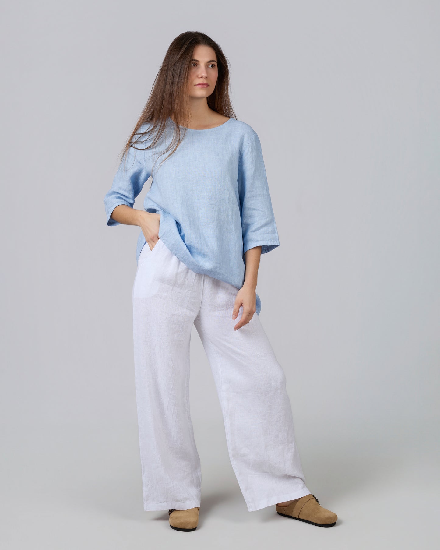 Mini Asymmetric Blouse 100% Linen WAVE