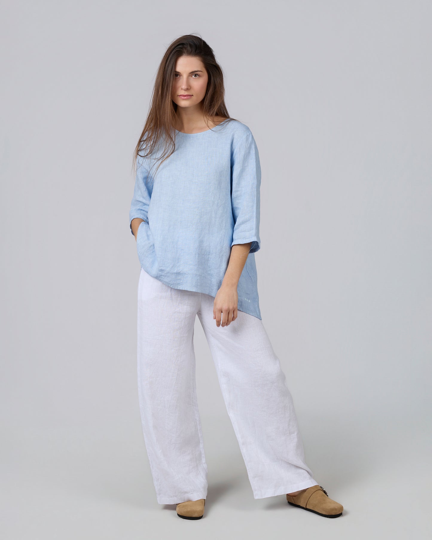 Mini Asymmetric Blouse 100% Linen WAVE