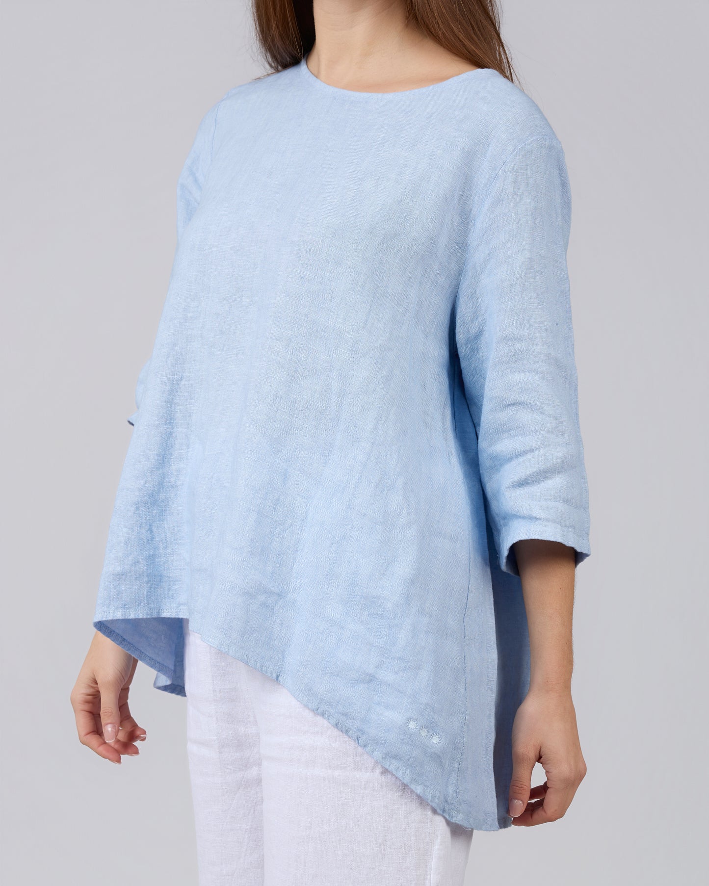 Mini Asymmetric Blouse 100% Linen WAVE
