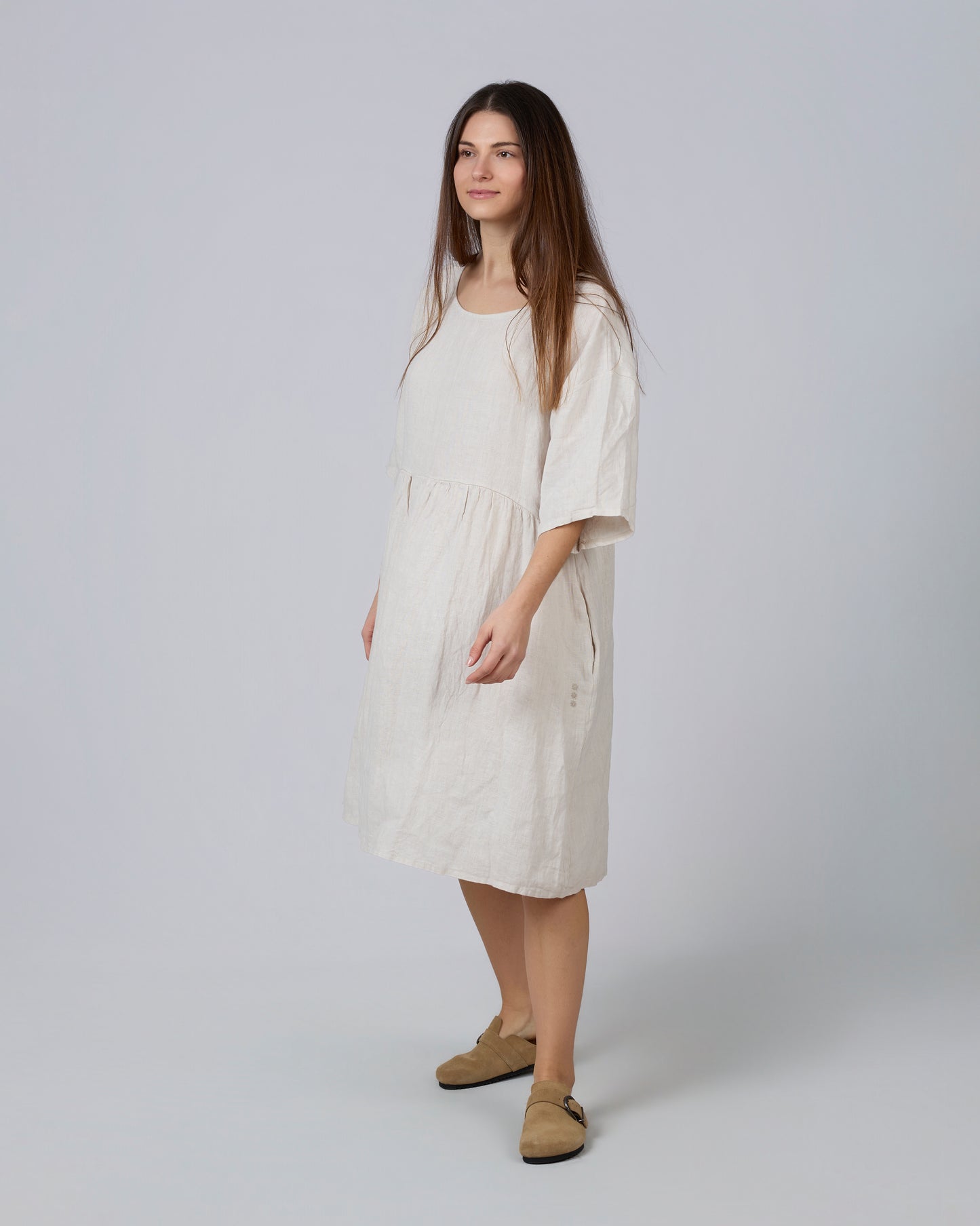Boho Dress with Pockets, 100% Linen, CALA
