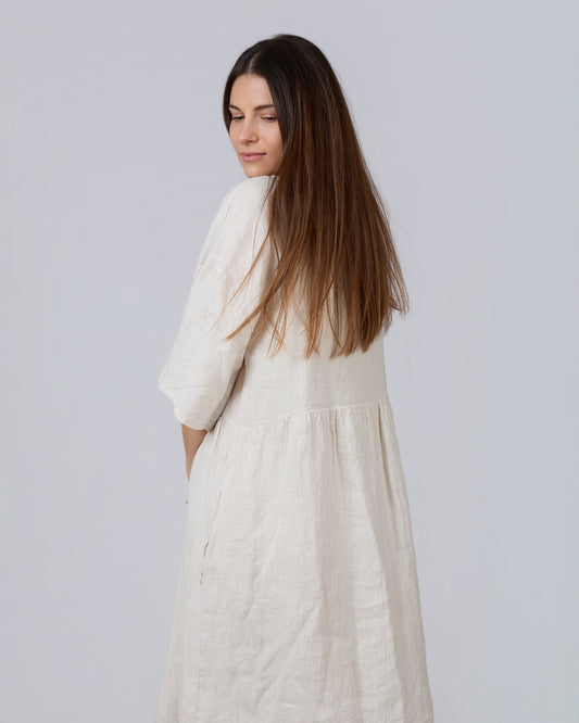 Boho Dress with Pockets, 100% Linen, CALA